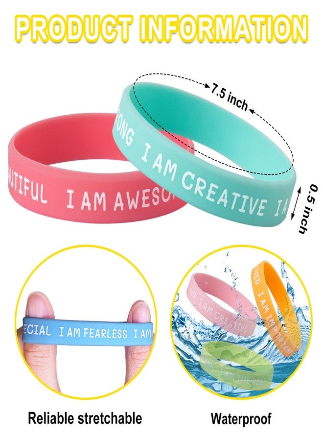 CYCLUSIVE 20 Pieces Students Inspirational Wristbands Rubber Bracelets Fun Motivational Wristbands for Kids Students Back to School Gifts - Image 5